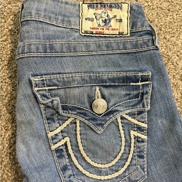 Y2K True Religion Women's Lowrise Skinny Denim Jeans Size 27 - Picture 6 of 10